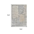 thumbnail image 6 of 7' X 10' Gray and Cream Abstract Distressed Area Rug, 6 of 7