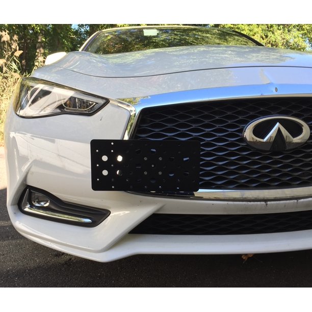 Front Bumper Tow Hook License Plate Mount Bracket For