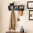 thumbnail image 3 of Gymax Versatile Wall-Mounted Coat Rack Space Saver w/ Wide and Flat Shelf Black, 3 of 9