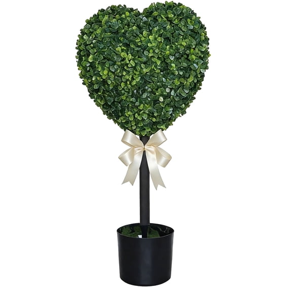 29 in Heart Topiary Outdoor - Heart Shaped Topiary Valentine's day Decor - Artificial Heart Shaped Topiary Trees with Pot for Indoor Outdoor Home Porch Decor