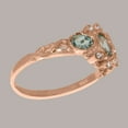 thumbnail image 3 of LBG British Made 18k Rose Gold Natural Aquamarine & Cubic Zirconia Womens Statement Ring - 33 size options - Size 10.5, 3 of 5