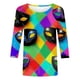 thumbnail image 4 of RKSTN Mardi Gras 3/4 Length Sleeve Womens Tops Oversized Crewneck Carnival Graphic Printed Three Quarter Sleeve T Shirt Women Casual Round Neck Funny Tuesday Carnival Party Loose Short Sleeve Shirt, 4 of 6