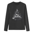thumbnail image 5 of asdoklhq Christmas Womens Winter Tops Ladies Fashion Casual Christmas Print Round Neck Loose Long Sleeve Top Dark Gray L, 5 of 5