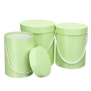 3Pcs/Set Circular Boxes With Lids - Flower Hat Boxes Florist Christmas Weddings Birthdays Floral Gifts Display With Handle