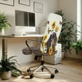 thumbnail image 3 of SCRAWLGOD Universal Cover for Office Chair Seat Soft Non-Slip Breathable Boss Chair Slipcovers Washable Easy to Remove Rotating Chair Cover, Dachshund Butterfly Sunflowers, S, 3 of 7