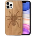 thumbnail image 1 of Case Yard Wooden Case Outside Soft TPU Silicone, Slim Fit Shockproof Wood Protective Phone Cover for Girls Boys Men and Women, Supports Wireless Charging Tarantula Design case for iPhone-11-Pro-Max, 1 of 7