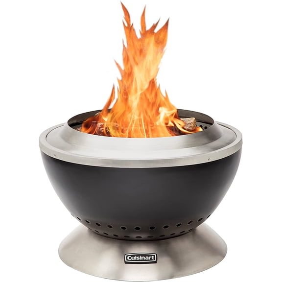 Cuisinart 24” Cleanburn Smokeless Fire Pit with Removable Base for Ash, Portable Outdoor Wood Burning Fireplace