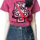 thumbnail image 2 of Camiseta de Mujer Ticfox Manga Corta Ajuste Holgado Diseño Casual Rosa Rojo L, 2 of 13