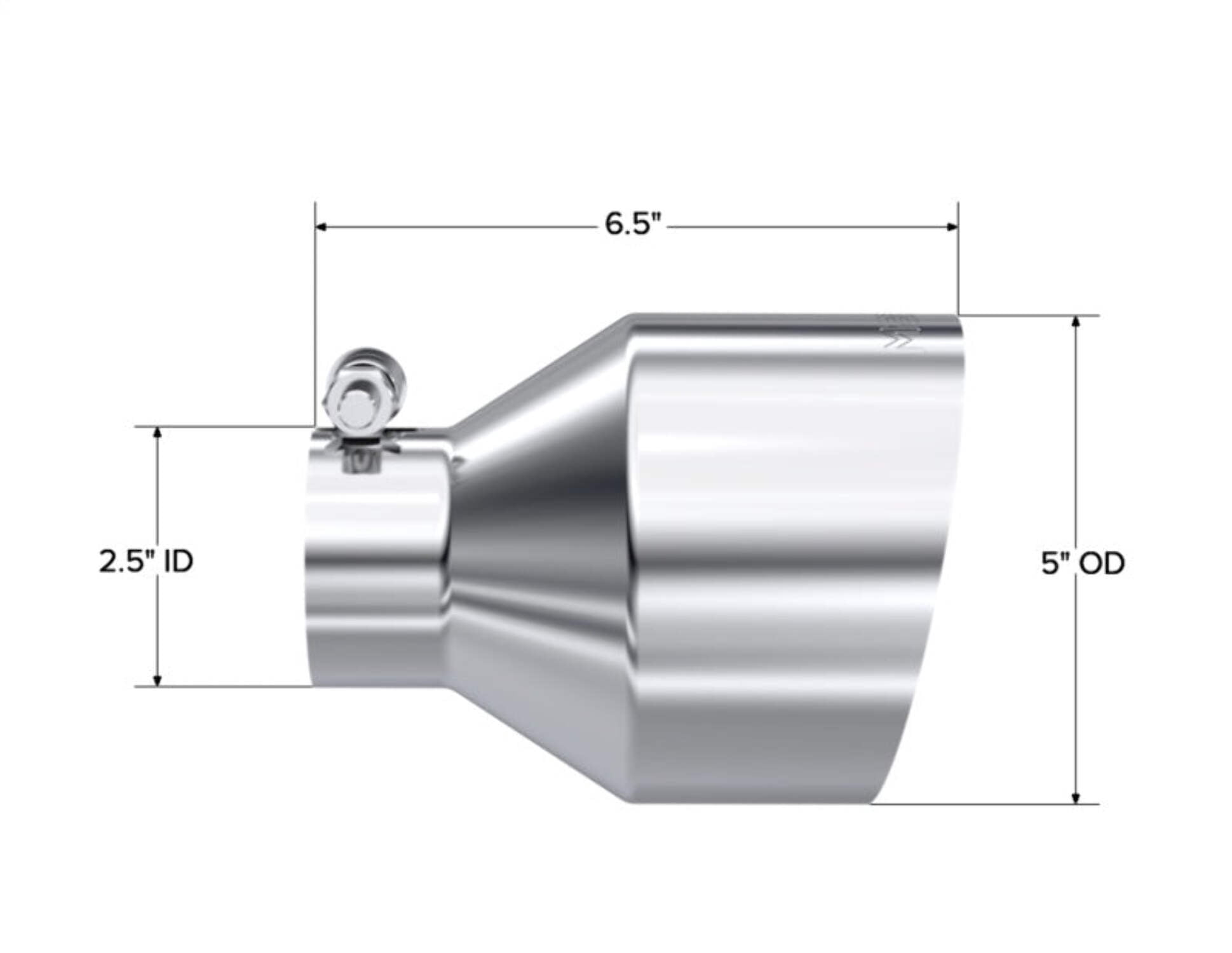 MBRP T5190 Universal 2.5-Inch In 5-Inch Out Angle Cut Exhaust Tip