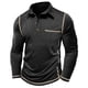 thumbnail image 4 of Blusa y camisa de manga larga con cuello vuelto para hombre, color liso, informal, de moda, para negocios, con botones y solapa, de poliéster., 4 of 9