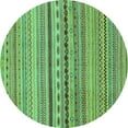 thumbnail image 1 of Ahgly Company Indoor Round Oriental Turquoise Blue Modern Area Rugs, 5' Round, 1 of 4