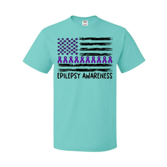 Inktastic Epilepsy Awareness Purple Ribbons and Flag T-Shirt