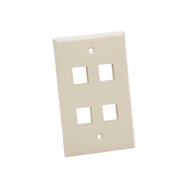 Platinum Tools Standard - Placa de montaje - almendra clara - 2 módulos - 4 puertos (paquete de 25)