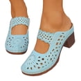 thumbnail image 5 of Women's Closed Toe Heel Sandals On Block Heel Walking Slides Shoes Mules for Women Dressy Summer Casual Hollow Out Comfort Slippers Outdoor Platform Slide Wedge Sandals, 5 of 9