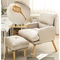 thumbnail image 5 of BOKALAKA Modern Faux Suede Club Chair with Ottoman Set, Beige, 5 of 6