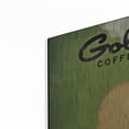 thumbnail image 2 of Luxe Metal Art 'Golden Coffee Co On Green' by Ryan Fowler, Metal Wall Art, 24"x24", 2 of 8