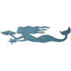 Enchanting Ocean Beauty: Wooden Mermaid Figurine in Hoki Blue - 44" x 11.50" x 1.50