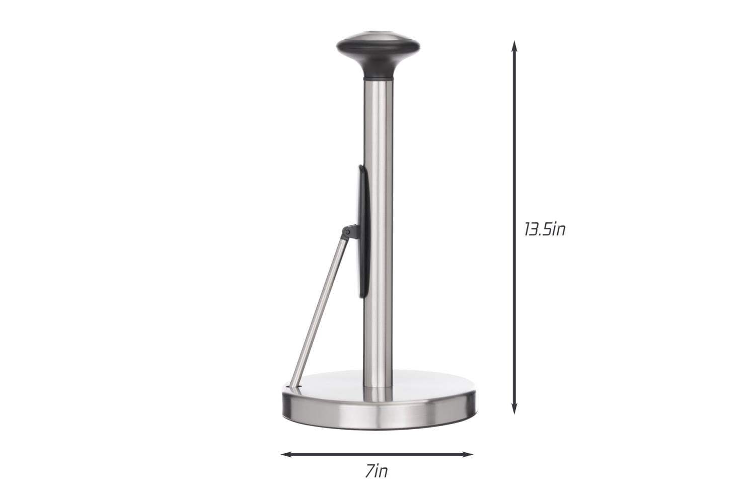 Jiallo WE-PH116 51 in. Stainless Steel Paper Towel Holder with Knob & Tension Arm, Black