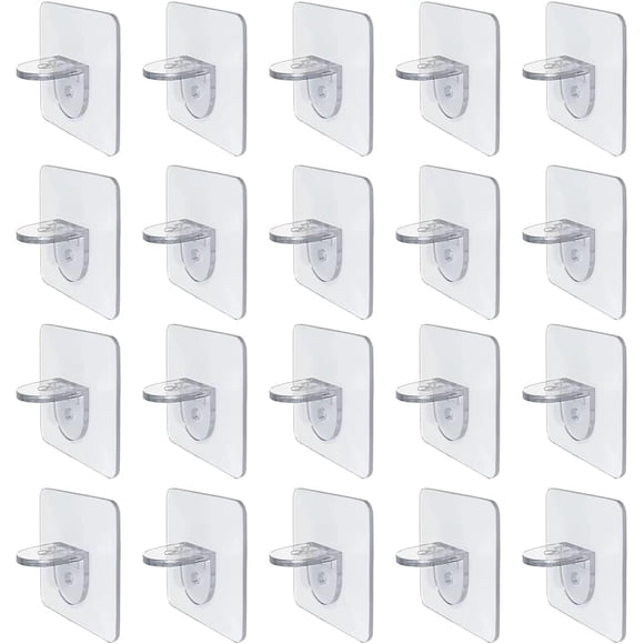 Soportes adhesivos para repisas Wvapzwr, 20 piezas, PVC transparente