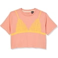 thumbnail image 1 of French Connection Lace Crop Tee Papaya Punch Orange ( S ), 1 of 2