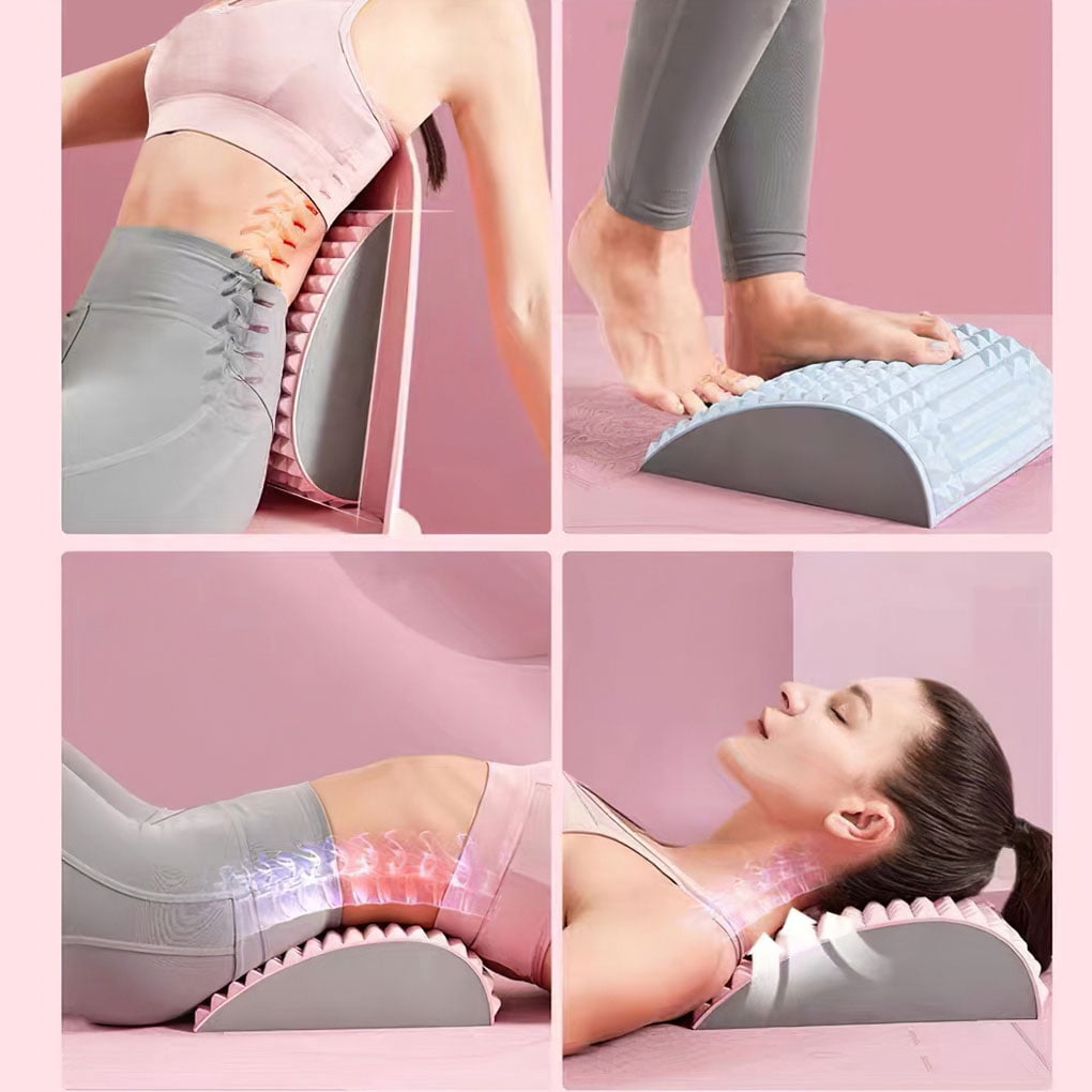 Back and Neck Support Stretcher Massager for Back and Cervical Pain Relief, Muscle Relaxation, Orthopedic Back and Neck Stretcher, Spinal Support Equipment for Herniated Discs(Grey)
