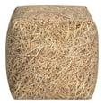 thumbnail image 1 of Gouchee Home Cube Straw Pouf – Faux Hay Bale Bean Bag Footstool with Soft Velvet Cover, Polystyrene Beads Fill, Lightweight & Stylish Seating, Made in Canada, 1 of 6