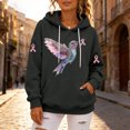 thumbnail image 4 of Womens Breast Cancer Awareness Shirt Long Sleeve Pink Ribbon Hummingbird Breast Cancer Hoodies October Breast Cancer Sweatshirt With Kangaroo Pocket, 4 of 4