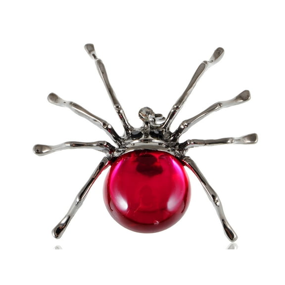 Alilang Gunmetal Crystal Rhinestones Abdomen Beaded Body Tarantula Spider Insect Pin Brooch