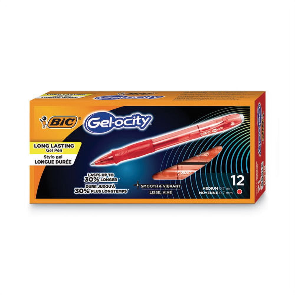 Gel-Ocity Gel Pen, Retractable, Medium 0.7 Mm, Red Ink, Translucent Red Barrel, Dozen | Bundle of 5 Dozen