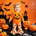 thumbnail image 2 of TOWED22 Baby Girl Clothes Outfits Cute Print Romper Pant Fall Winter Newborn Outfit Sets 3Pcs,Color: Orange,Size:0-3 M, 2 of 8