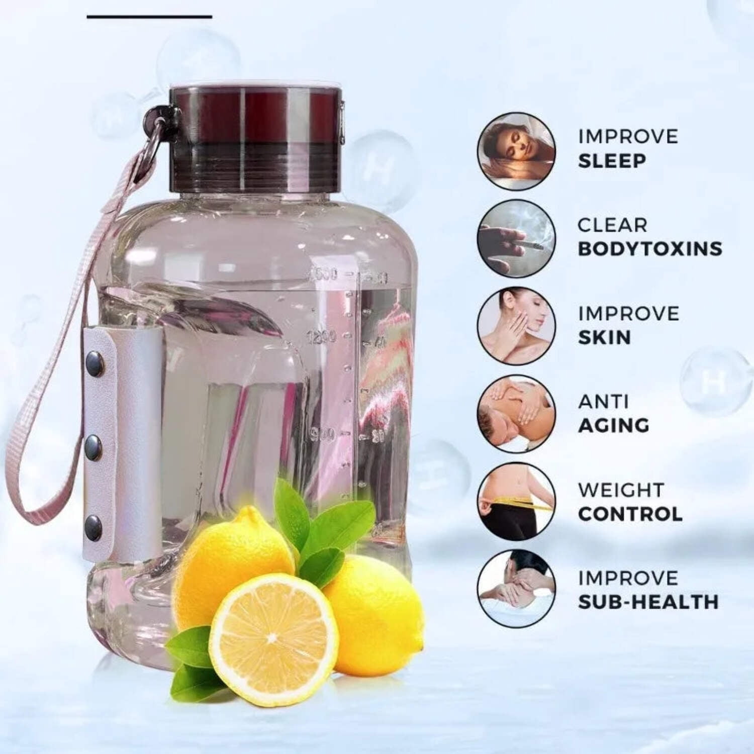 1.5L Hydrogen Water Bottle, Portable Rich Molecular Generator