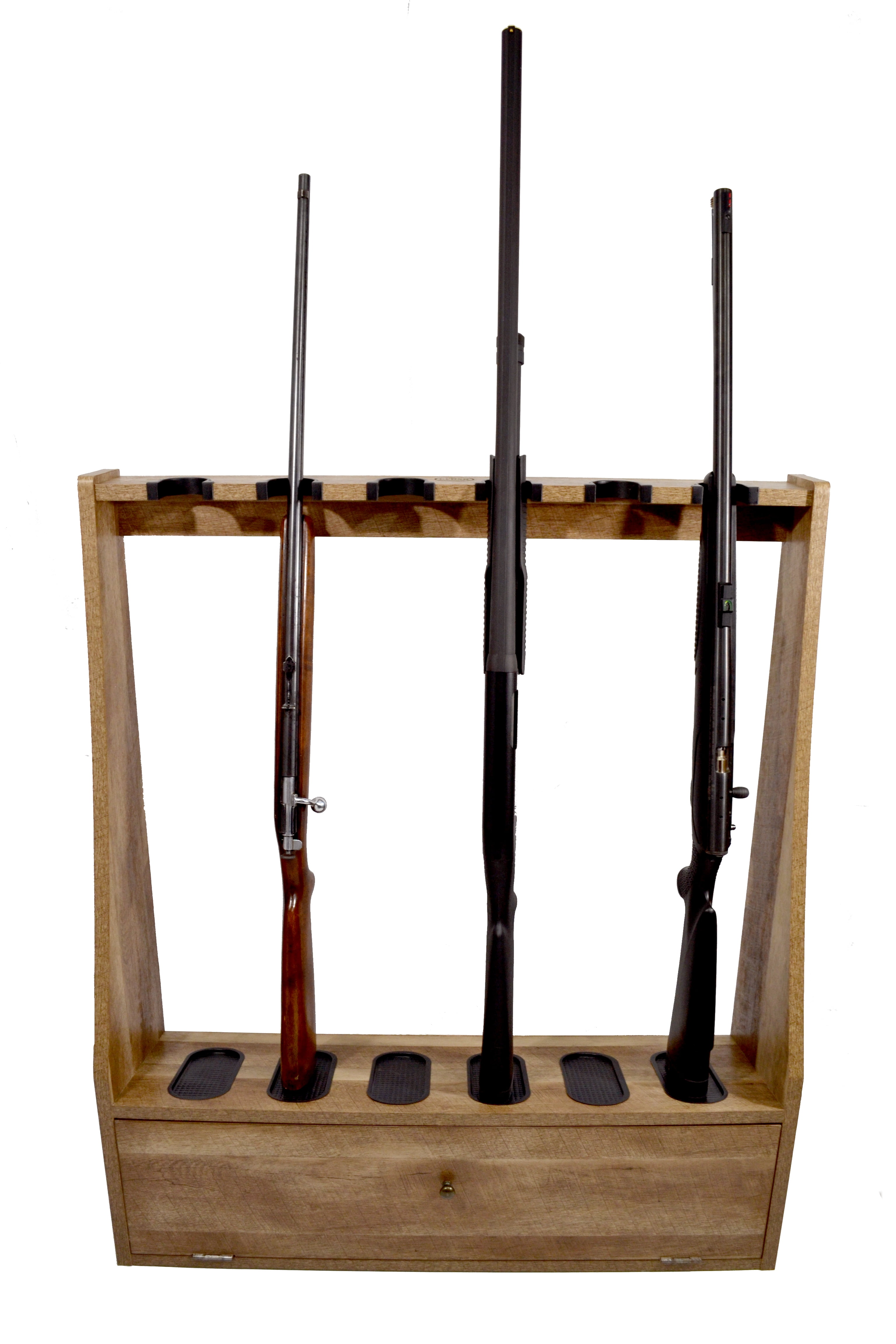 Old Cedar Outfitters Distressed 6 Gun Floor Rack w/Compartment