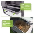 thumbnail image 7 of BUTINGLALE Outdoor Mobile Chicken Coop with Wheels Hen House with Nesting Box Wooden Bunny Cage Large Duck House with Run UV Roof Rabbit Hutch(Grey), 7 of 7