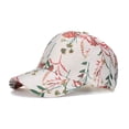thumbnail image 5 of Fashion Mens Womens Floral Print Breathable Baseball Cap Duck Tongue Hat Sunshade Outdoor Beige, 5 of 9