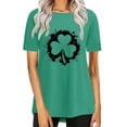thumbnail image 1 of Pxiakgy Vente Chaude! T-Shirt Trèfle de la Saint-Patrick pour Femmes Chanceux Irlandais Manches Courtes T-Shirt Graphique Trèfle Mode Décontractée Col Rond Manches Courtes Imprimé Vert TTG, 1 of 6