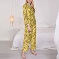 thumbnail image 3 of Goofa Flower Printed Women’s 2 Piece Pajama Set Super,Pajamas Women's Long Sleeve Sleepwear Soft Button Down Loungewear Pjs Lounge Set Nightwear-Large, 3 of 9