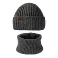thumbnail image 5 of HNMKIU Winter Knitted Hat Scarf Set Thermal Unisex Ear Warmer Neck Cozy Cold Weather Outdoor Skiing Camping Travel Grey - One Size, 5 of 5