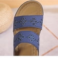 thumbnail image 6 of Tdoqot Womens Slides Sandals- Comfortable Arch Support Cute Beach Summer Flat Sandals Dark Blue Size 6, 6 of 9