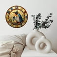 thumbnail image 6 of Stained Glass Penguin Wall Clock Art Decoration 10-Inch Silent Wooden Wall Clock, Battery Operated (AA Batteries Not Included), Artistic Home Decor, 6 of 7