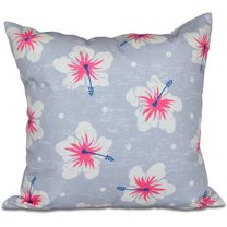 Simply Daisy 16" x 16" Hibiscus Blooms Floral Print Outdoor Pillow