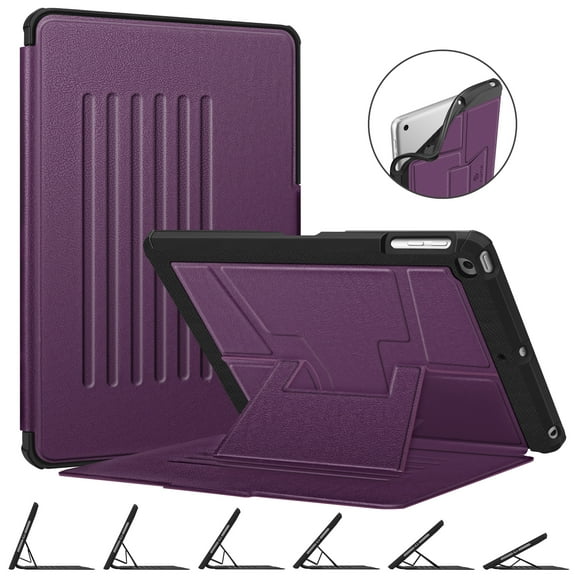 Fintie TPU Case for iPad 9.7 inch 6th / 5th 2017 Gen & iPad Air 2 / iPad Air - Shockproof Rugged Cover, Purple