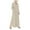Beige, variant on Women's Cotton Linen Lapel Maxi Dress - Long Sleeve Button-Up Shirt Dress with Pockets