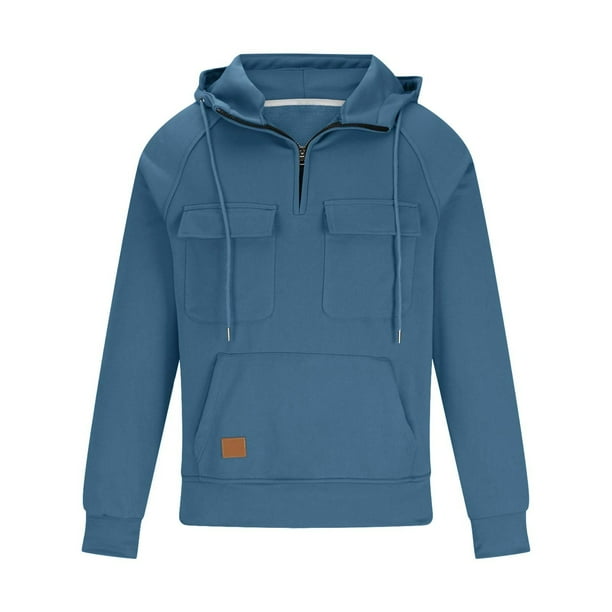 Blusa con capucha de manga larga para hombre, sudadera con cremallera de un cuarto, sudadera con capucha, sudadera con capucha para entrenamiento, gimnasio, deportes, correr, exteriores, chaquetas de