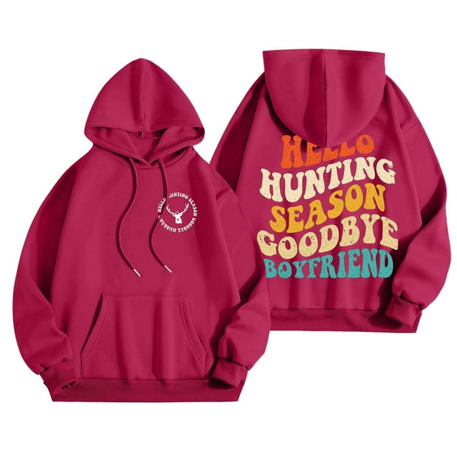 WEAIXIMIUNG Fall Sweatshirts Autumn Winter Printed Hoodie for Women