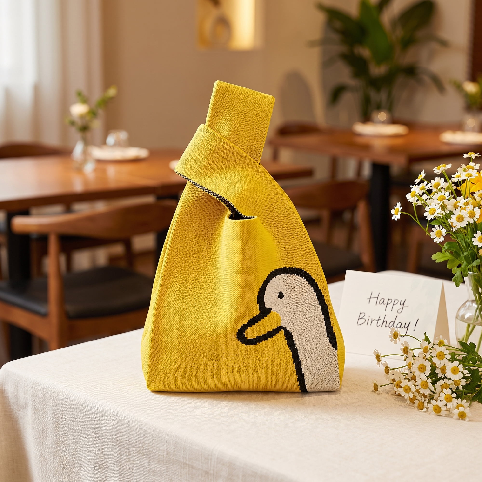 Unique Bargains Cute Cartoon Gift Bags with Handles for Parties 7.5" x 13.4" Yellow Duck