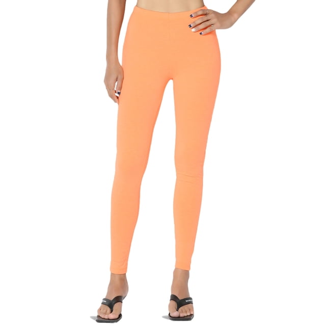 TheMogan Women's PLUS Luxe Cotton Jersey Mid Rise Long Full Length Ankle Leggings
