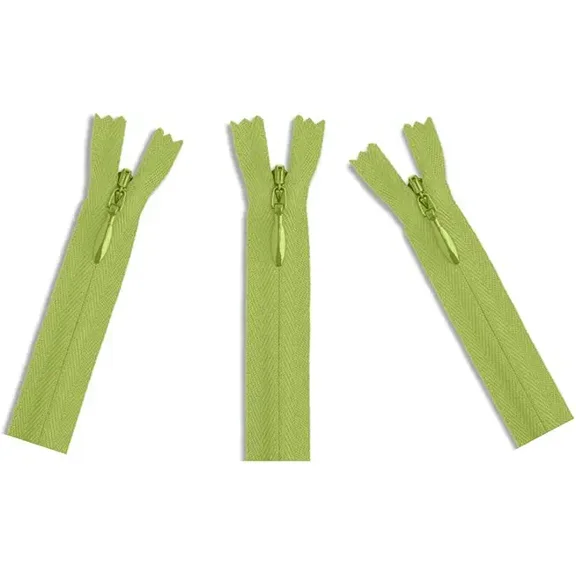 Invisible (Conceal) YKK Zippers - Perfect for Clothes, Crafts & Sewing Projects - Color: Spearmint Green #874 - Made in The United States (3 Zippers Per Pack) (14" Inches)