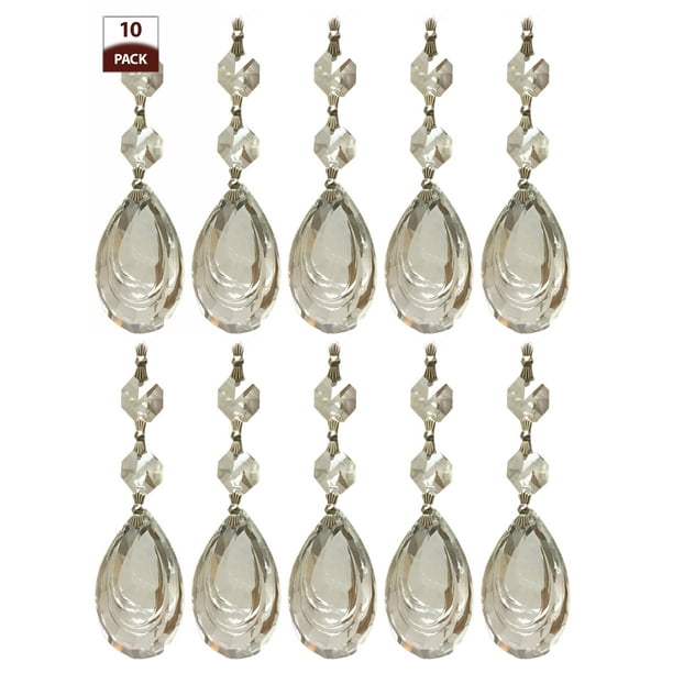 Royal Designs 10 Pack Chandelier Replacement Crystal Prisms Clear