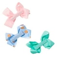 thumbnail image 2 of Claire's Girls Pink Blue Green Hairbows, 3-Pack, 71242, 2 of 4