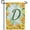 Letter D, variant on America Forever Spring Monogram Garden Flag Letter X 12.5 x 18 inches Double Sided Vertical Outdoor, Yard, Lawn, Beautiful Dafodills, Spring Season, Flowers, Summer Floral Garden Flag